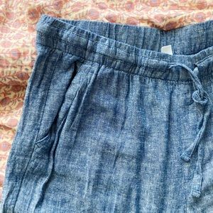 Old Navy Wide Leg Chambray Linen Pant
